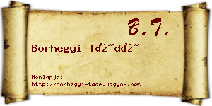 Borhegyi Tádé névjegykártya